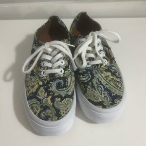 Vans Blue and Green Paisley Patterned